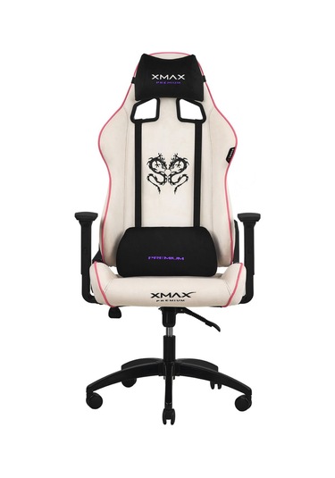 Rio Plus Balerion Terletmez Kadife Kumaş Beyaz Gaming Oyuncu Koltuğu -1 Beyaz