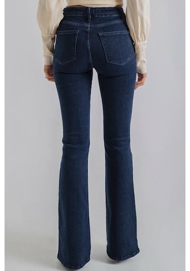 Lavajeans Kadın Ispanyol Paça Yüksekbel Likrali Jeans Mavi