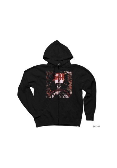 Death Individual Thought Patterns Siyah Fermuarlı Kapşonlu Sweat Siyah