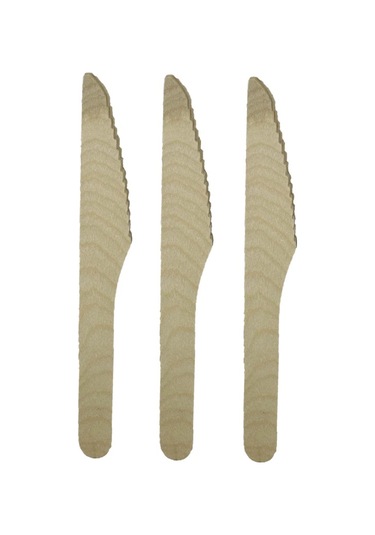 Kullan At Ahşap Naturel Tahta Bıçak 50 Adet Ahşap