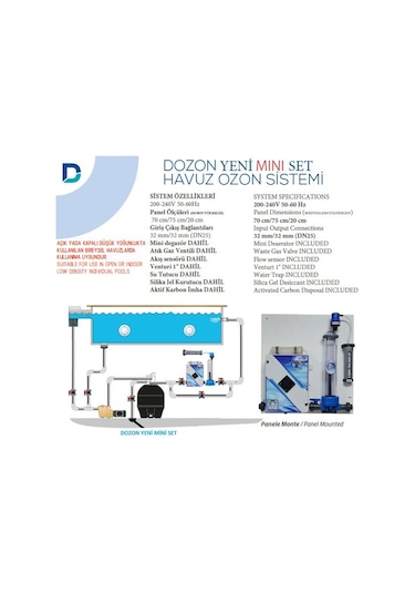 Dozon Mını Set Havuz Ozon Sistemi 1g/h 100w- 1/10m3-toptancıyızbiz