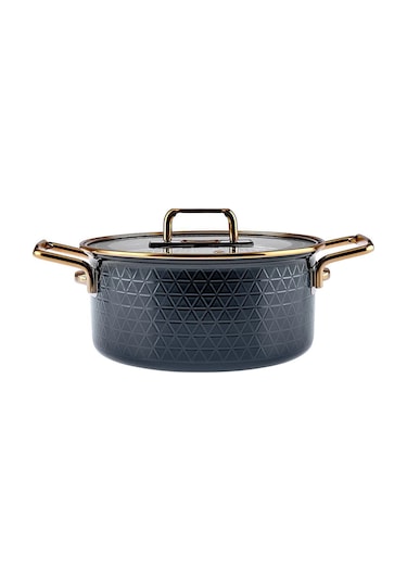 Karaca  Kristal Emaye Granit İndüksiyon Tabanlı 14 Parça Çeyiz Seti Antrasit