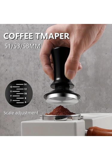 Xuweiwei 58 Mm Simli 1 Adet 51 53 58 Mm Kalibreli Espresso Yaylı Kahve Sıkacağı Paslanmaz Çelik Tabanlı Kahve Aksesuarları Siyah Gümüş Simli