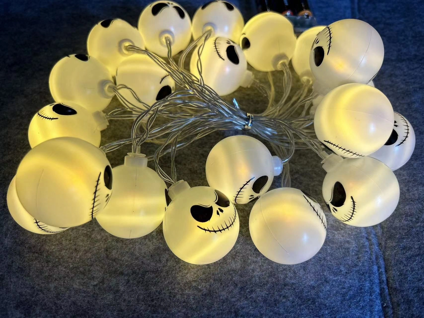 Cadılar Bayramı Balkabağı Hayalet Işık Dizisi Pil İle Çalışan Dış Mekan Dekoru 1,5 M 10 Işıklı Şeytan Çocuk İki Adet Sürekli Açık Pil Takımı 1,5 M 10 Işıklı Şeytan Çocuk Diğer