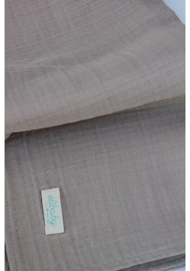 Organik Pamuk Ekstra Yumuşak 4 Katlı Müslin Battaniye 85x100 CM Bej