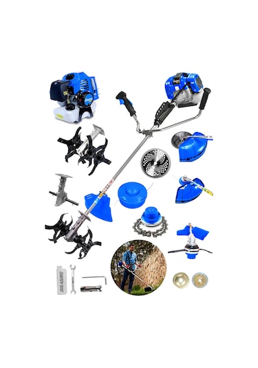 Dragro Alman DRG-HP20 Hp Yan Tipi M Benzinli Motorlu Ot Çalı Tırpanı Çim Biçme Makinesi Tırpan Çapa Aparatlı