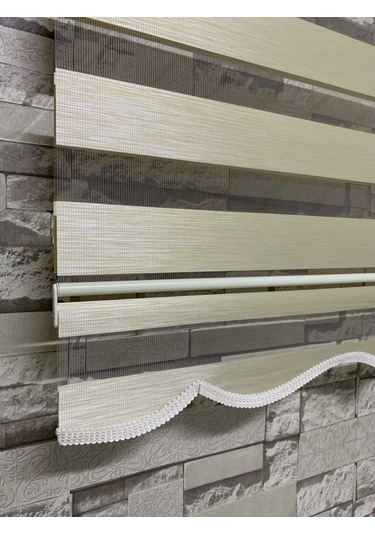 Bambu Krem Renk Zebra Perde (Etekli)