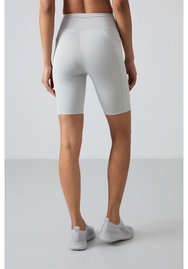 Tommy Life Taş Polyester Esnek Standart Fit Performans Kadın Biker Tayt - 91012 Taş