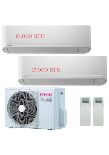 Toshiba 13000 BTU + 10000 BTU (2 İç + 1 Dış Ünite) Inverter Multi Klima