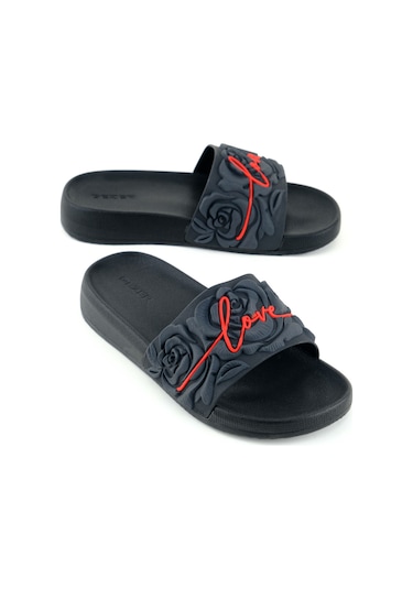 Gezer Kadın Yazlık Rahat Taban Ev Bahçe Günlük Terlik Siyah