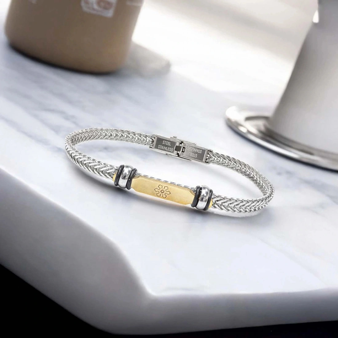 Moncuk Design Maltese Cross Çelik Hasır Örgülü Ayarlanabilir Bileklik 33511g5d1m Çok Renkli