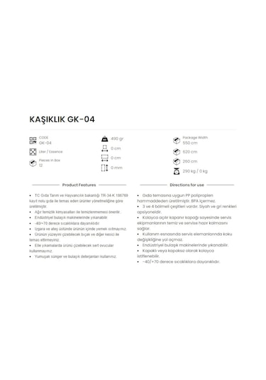 4 Bölmeli Kaşıklık, Gri Gri