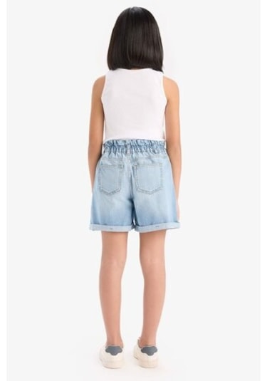 Defacto Kız Çocuk Paperbag Jean Şort B8113a825smnm39 Mavi