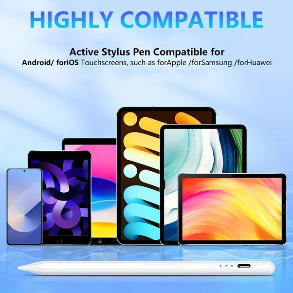 Wangxi İos Android İçin Beyaz Dokunmatik Kalem Hızlı Şarj Hassas Tablet Aksesuarı