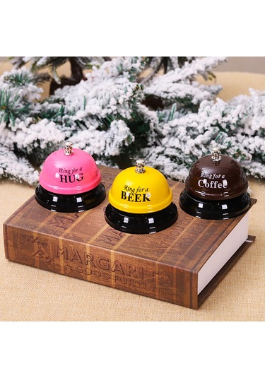 Monyee Tinplate Mutfak Zilcik, Yüksek Sesli Servis Zili, Yuvarlak Tabanlı Restoran/bar/parti Dekorasyonu, Sarı Renk