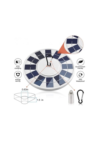 128 Led Güneş Enerjili Bayrak Çubuğu Işığı - Ip55 Su Geçirmez, 8-10 Saat Aydınlatma, Beyaz Işık, Abs Kasa