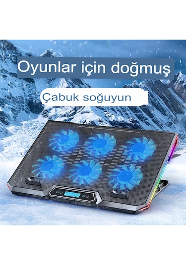 6 Fanlı Laptop Notebook Soğutucu Ledli 2 Usb Led Işıklı Dizüstü B