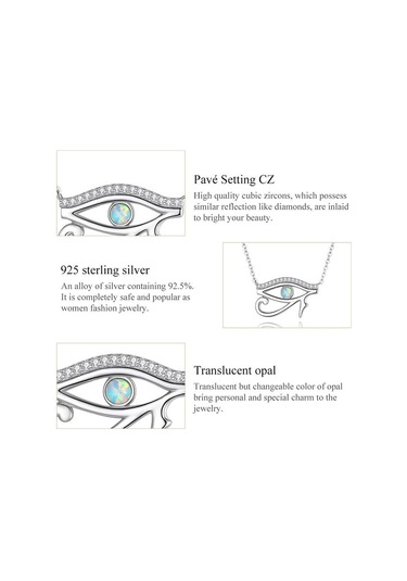 Wostu Wedjat Göz Gümüş Gerdanlık Kolye 925 Ayar Gümüş Antik Mısır Horus'un Gözü Kolye Kolye Kadınlar İçin Güzel Takı