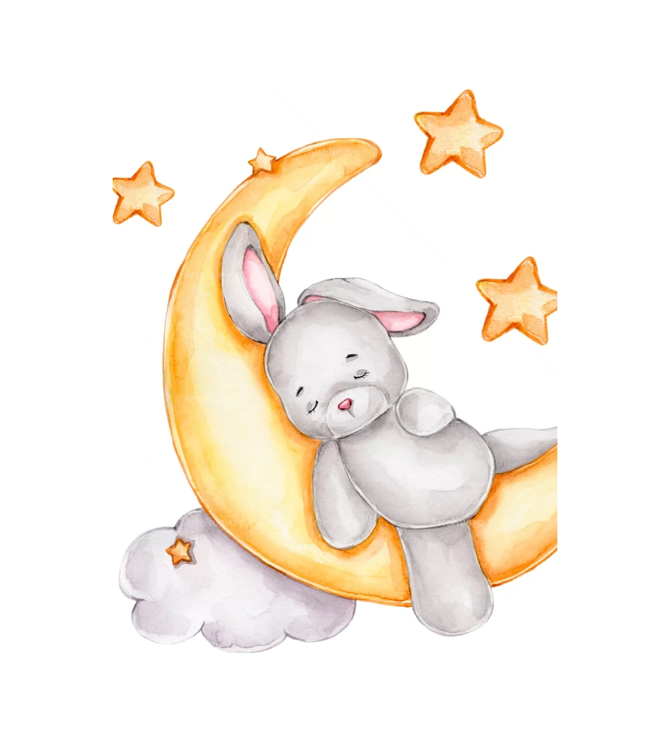 Artenuevo Çocuklar İçin İç Mekan Çıkartmaları Uyuyan Tavşanlar Ve Ayıcıklar 152778265 Açık Mavi