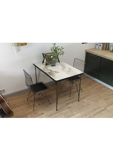 Ebrar İki Kişilik Mutfak Balkon Bahçe Kafe Masa Takımı 60 X 90