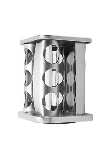 Döner Tezgah Üstü Baharatlık Rafı, 12 Adet Baharatlık Seti Gümüş