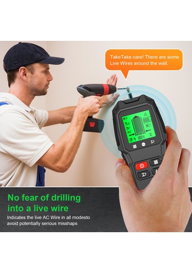 Kangvka Hw-qb6 Duvar Tarayıcı, Metal Ve Ahşap Dedektörü, Led Ekran, Taşınabilir Tasarım