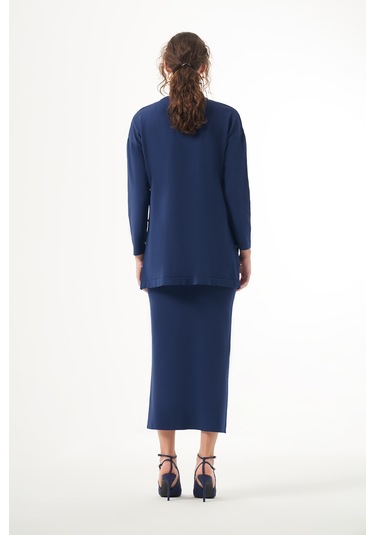 Nuss Merserize Çelik Örme Etek 013 Lacivert Lacivert