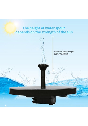 Padalink Güneş Enerjili Kaynaklı Süzgeçli Ve Su Yetersizliği Korumalı Süngerli Fıskiye Pompa - Bsv-sp036px 5 Fıskiye Aynası, 50cm Maksimum Yükseklik