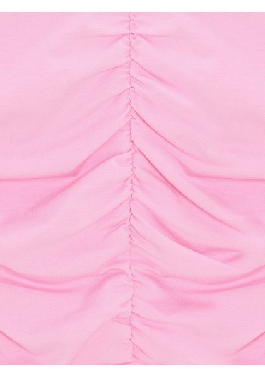 Dilvin 32089 Omuzları Açık Büzgülü Top-pembe