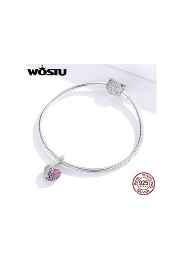 Wostu 925 Ayar Gümüş Sadece Seni Seviyorum Kalp Dangle Charm Fit Orijinal Bilezik Dıy Takı Gümüş