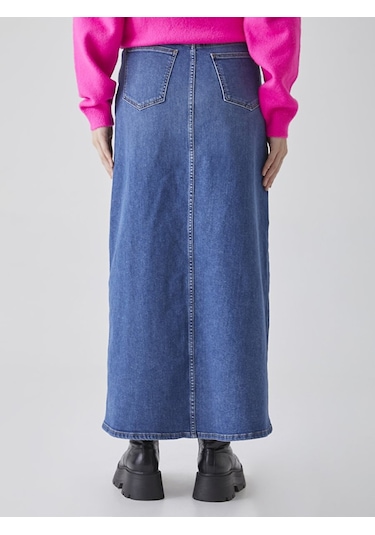 Ltb Mımosa Jean Etek 010096109715541 54656 Orta Mavı Mavi