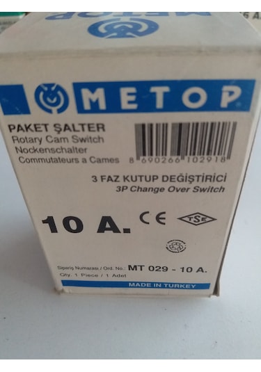 3X10 AMPER TRİFAZE KUTUP DEĞİŞTİRİCİ