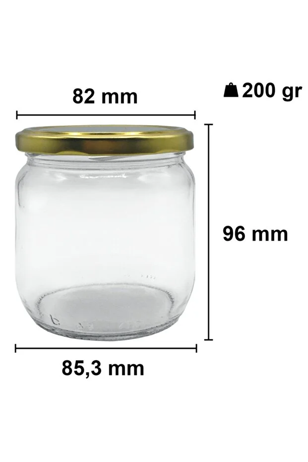 4 Adet 425 Ml Metal Konserve Kapaklı Yoğurt, Sosluk, Baharatlık, Menemen 425 Cc Cam Kavanoz Gold