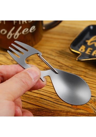 3'ü 1 Arada Kamp Kaşığı Sofra Takımı Titanyum Ultra Hafif Titanyum Diğer
