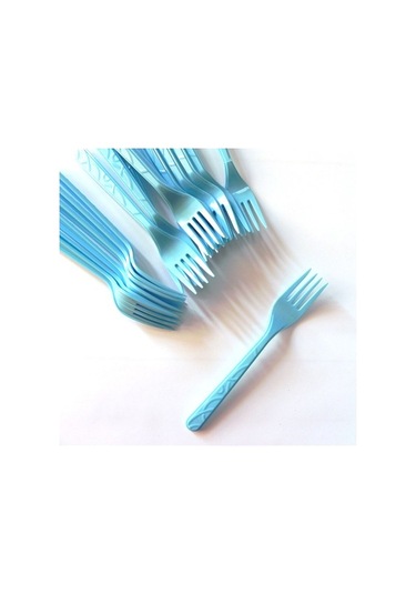 Plastik Çatal Mavi Renk 25 Adet