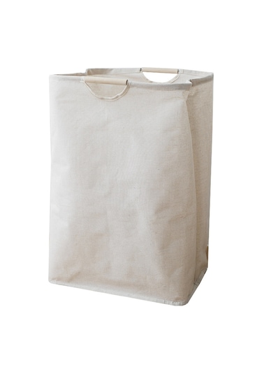 Cbtx Katlanabilir Çamaşır Sepeti Ahşap Saplı Pamuk Keten Depolama Sepeti Boyut L Diğer