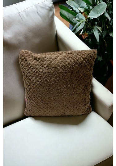 Bohem Dekoratif Yastık Kılıfı Kırlent Kılıfı 43x43 Cm Kahverengi Otantik Dsn