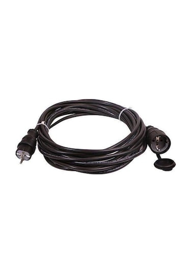 Seyyar Uzatma Kablosu 3x2,5 Ttr Siyah - Monofaze Kauçuk Fiş - Monofaze Kauçuk Uzatma Priz 10 Metre
