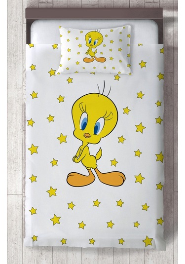 Mekta Home Bebek Ve Çocuk Odası Seksekli Sarı Yıldız Desenli Yatak Örtüsü Renkli