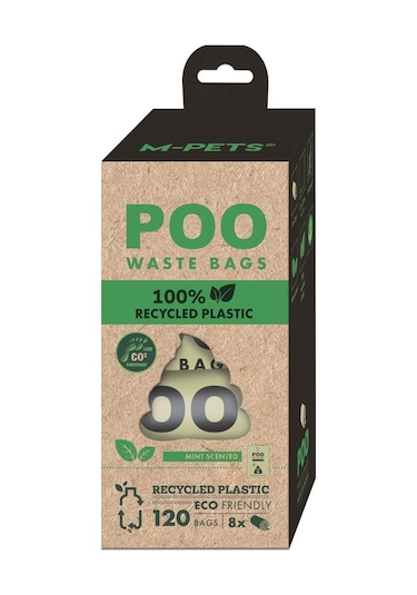 M-pets Poo 100% Recycled Dışkı Poşeti Nane Kokulu 8x15 Yaprak