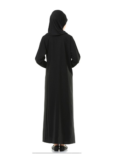 İhvan 5008-1 Siyah Pratik Kendinden Örtülü Namaz Elbisesi Siyah