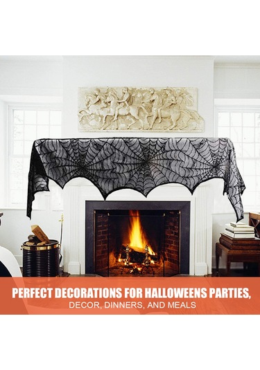 Maiyame Karanlık Öpük Desenli Halloween Dekorasyonu - 46x244 Cm Poliester Perde/masa Örtüsü, Korkunç Parti Ambiyansı İçin Esnek Ve Yıkama Kolay