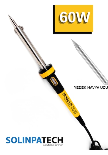 Solinpatech 60w Profesyonel Lehim Makinesi Resistörlü Kalem Havya +yedek Uç