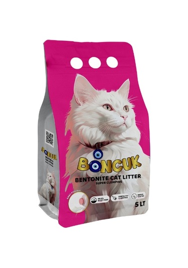 Boncuk Bebek Pudrası Kokulu Topaklaşan Bentonit Kedi Kumu 5 L