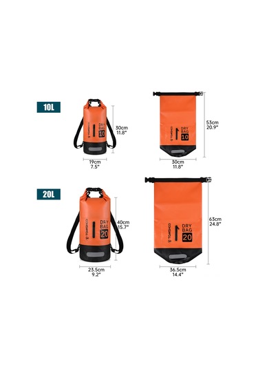 Springsun 10l/20l Su Geçirmez Sırt Çantası, Pvc Malzeme, Seyahat Ve Su Sporları İçin Roll-top Kuru Çanta, Telefon Kılıfı Dahil