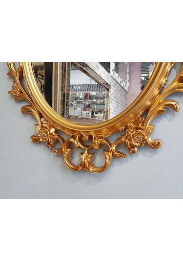 Ayna Denizi Vintage Taç Model Altın Renk Dekoratif  Ayna Altın