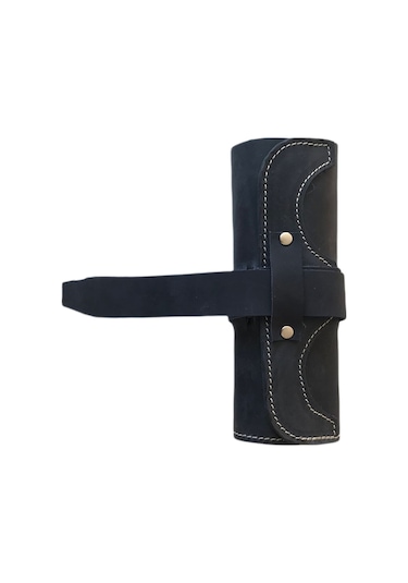 Özel Tasarım - Crazyhorse Deri Rulo Kalemlik - 8 gözlü - Lacivert