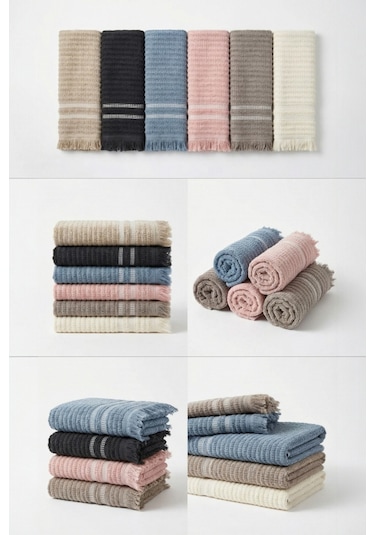 12'li Agros El Havlusu - 50x80 Cm, 170 Gr, %100 Pamuk, Spa Ve Otel Havlusu, Günlük Kullanıma Uygun Çok Renkli