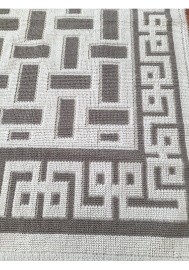 Pamuklu Bukle Lüks Kilim 80x150 -luma Kreme Kahve Kahve