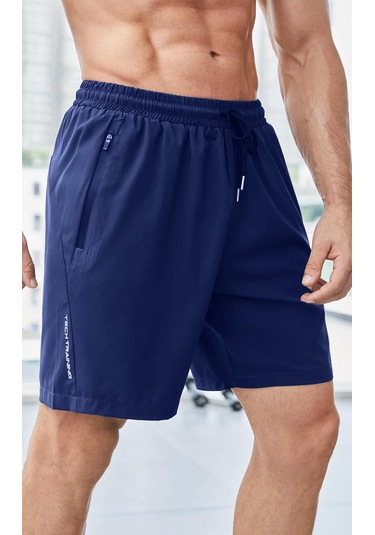 Ghassy Co. Erkek Running Spors Hızlı Kuruma Hafif Gym Koşu Spor Salonu Basketbol Şortu 001 Lacivert